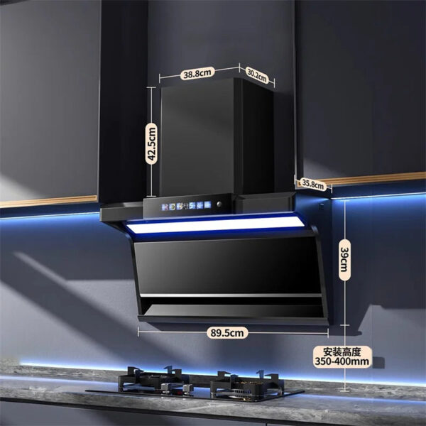 S74a468ecfda74a3a870452cda06480c9l.jpg Household Range Hood for Kitchen Large Suction Range Hood Top Side Double Suction Exhaust Fan Small Kitchen Smoke Extractor