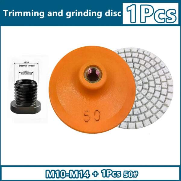 S74bfadefc5ea468ab4b4e8d4747faecb1.jpg 100mm M14 Angle Grinder Ceramic Tile Trimming Polishing Disc Dry Polishing Marble Porcelain Granite Chamfering Grinding Edge.