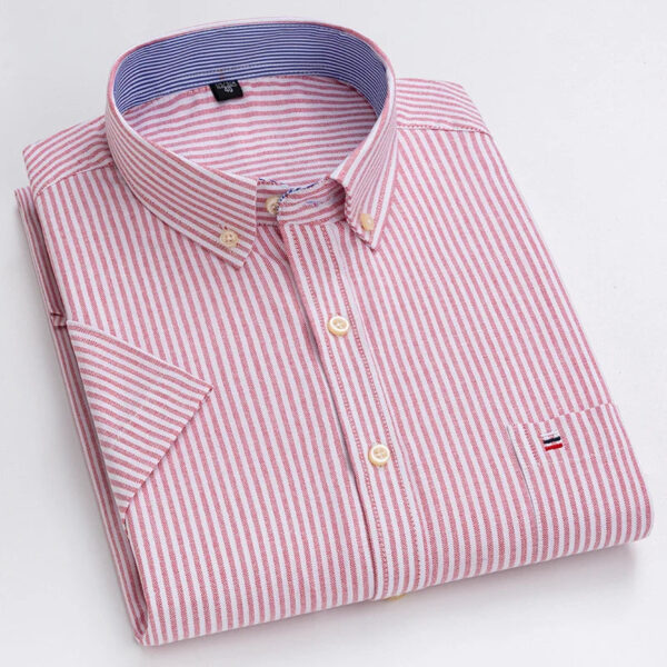 S77a2c88a841840e2898849d9374dcbbeI.jpg 100% Cotton Oxford Men's Shirt Short Sleeve New High Quality Business Casual Fashion Men's Plus Size Shirt Formal S-7XL