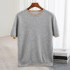 S77c7143e73d6473b804f7512df70621bd.jpg 2025 Spring/Summer New Fashion O-Neck Knit Short Sleeve Spliced Business Casual T-Shirts Men's Clothing Loose Tops England Tees