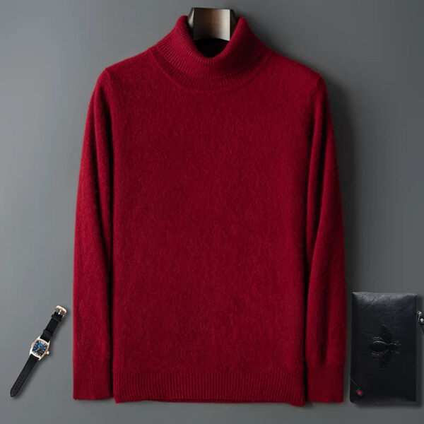 S77d7355aa9bb47f2a5f2d14d028bb503j.jpg 100% Male Mink Cashmere Sweater Solid Color Turtleneck Thick Autumn And Winter Loose Large Size Turtleneck Wool Bottoming Shirt