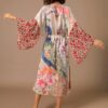 WeHello Women's Beach Cover Ups for Swimwear Printing Peacock  Kimono Swimsuit Cape Summer Dress Beachwear Casual Wear