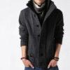 Cardigan Solid Men Single Breasted Sweater Turn Down Collar Sweaters Long Sleeve Loose Fit High Street Buttons Slight Strech