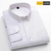 S78963f438dcc4fdcbcecbfdce63550f1a.jpg New in shirt 100%cotton long-sleeve shirts for men fashion Casual plain shirt solid color Oxford single pocket top white clothes
