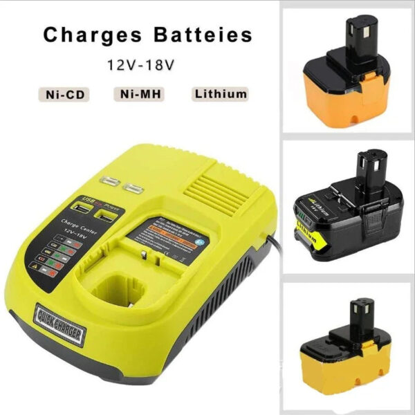 S78d35ed5f7fb43e093abd201be9cded9o.jpg P117 Charger For Ryobi ONE+Plus P108 Dual Chemistry Battery 12V-18V EU/US/AU Plug For Ryobi 12V-18V Ni-CD Ni-MH Li-ion Battery