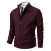S78dce77f87914dd791d51fc414dc09d5L.jpg Autumn Winter Men's Casual Sweaters Solid Color Turtleneck Sweater Cardigan Fleece Zipper Cardigan Knit Jackets