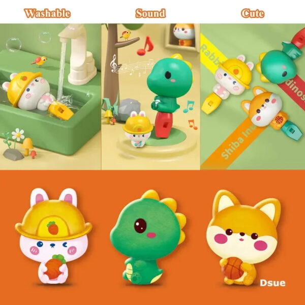 S78e40d4604f6464b9f668911d2d68dc5a.jpg Cute Animal Rabbit Baby Whistle Dinosaur/Dog Whistling for Kid, Early Learning Musical Instruments Toys for Toddlers 1-3 Gift