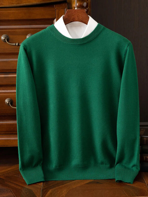 S78e5830e405f4db08ee293576fe4e9a6Q.jpg Choice Men's Wool Sweater Autumn Winter New Round Neck Pullover Loose Solid Color Bottoming Shirt Long Sleeve Smart Casual Tops