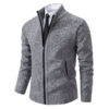 S79055b72e1e344f5b971161d559e6f90X.jpg Autumn Winter Men's Casual Sweaters Solid Color Turtleneck Sweater Cardigan Fleece Zipper Cardigan Knit Jackets