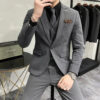 S798b3ad3cefd4a65b29e85e01edd2f04K.jpg ( Jacket + Vest + Pants ) High-end Brand Boutique Fashion Solid Color Mens Casual Business Suit 3Piece Set Groom Wedding Dress