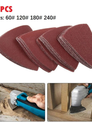 40pcs 80mm Triangle Sandpaper Fit 3-1/8 Inch Oscillating Triangle Sanding Pad Multi Tool Sanding Paper For Wood Grinding Polishi