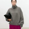 S79ed956a9d804c6a9bac91f38e14f61dx.jpg Turtleneck pure cashmere sweater female loose and thick languid lazy wind pullover sweater knitting base WOOL sweater