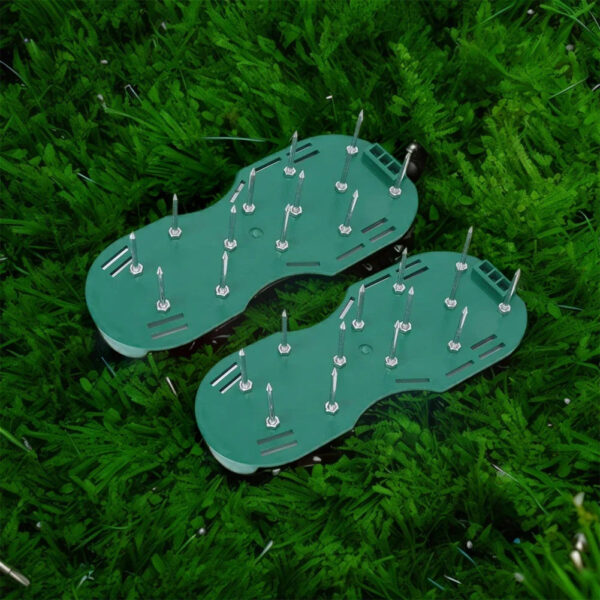 S79f85065a5634bc4b3dab1bfb34572fa5.jpg Lawn Aerator Shoes Grass Spiked Shoes with Adjustable Strap Lawn Aerator Tool Anti-Slip for Yard Patio Garden