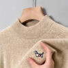 S79f8654cc47c4d8b953cde1caa7b6d5fS.jpg Hot Sale Luxury Quality Men's Knit Sweater Mock Neck Dog Embroid Pullover Autumn Winter Exquisite Fashion Soft Warm Men's Wear