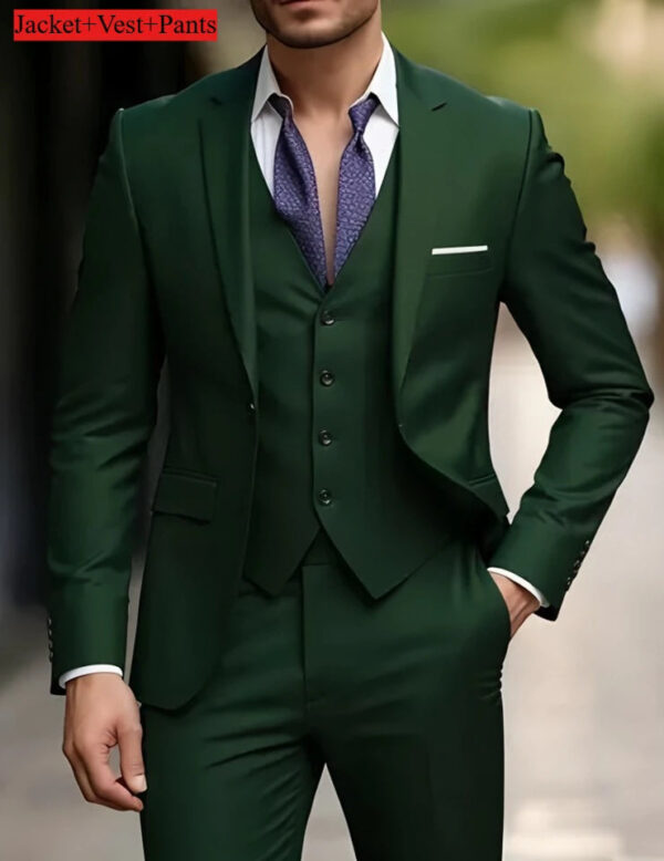 S7aa6736e611742bda853e50b4a8464d5N.jpg Elegant Men's Suit Sets- Slim Fit Tuxedo Set for Weddings & Formal Occasions, Black Suit