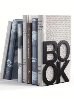 1pc Iron Bookends Book Stand Support  for Home Office and Library Non Slip Rack Shelf Holder School Stationery Accessories