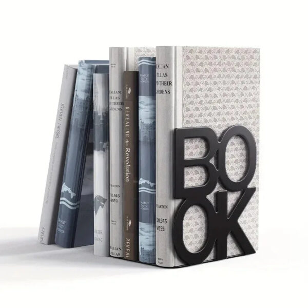 1pc Iron Bookends Book Stand Support  for Home Office and Library Non Slip Rack Shelf Holder School Stationery Accessories