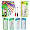 Math Flash Cards Set: Addition, Subtraction, Multiplication, Division & Fraction Learning, 15 Cards + 2 Erasable Pens