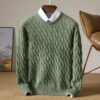 S7c44dcb39e584b58a3942ca88c7863a06.jpg Autumn Winter Thickened Cashmere Sweater 100% Merino Wool Men's Top O-Neck Twisted Pullover Knitted Loose Long Sleeve Sweater