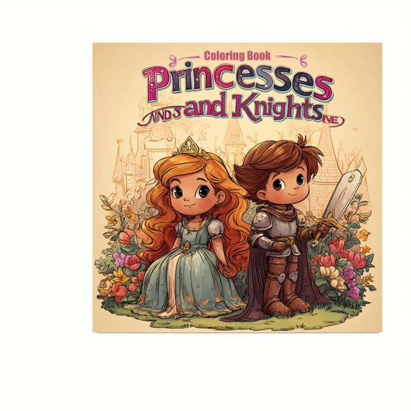 S7c96b401dae4457dad2d17b488e90b719.jpg 28 Pages Original Princesses and Knights Coloring Book for Adult | Colouring Book, Drawing Supplies for Christmas, Thanksgiving