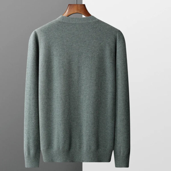 S7cc1a33e336b49d593f0d37f00533e31B.jpg 100% merino wool Men's Cardigan Cashmere Sweater Autumn And Winter Knitted Jacket Solid Color Long-Sleeved High Quality Top