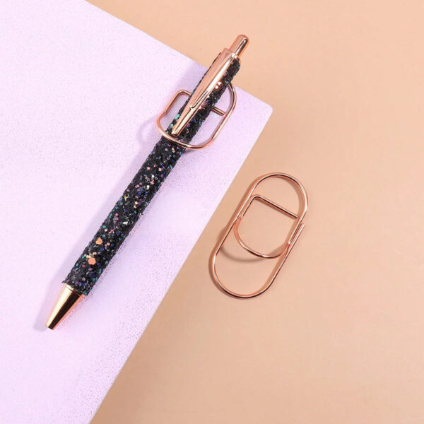 Multicolor Metal Writing Pen Clip - Creative Multifunctional Portable Notebook Accessory Office School Stationery Organizer Clip