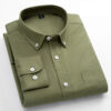 S7d7b68e2b58f40fa8429633194ac0778d.jpg New in shirt 100%cotton long-sleeve shirts for men fashion Casual plain shirt solid color Oxford single pocket top white clothes