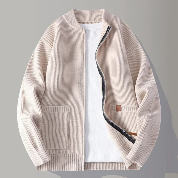 S7dd19a6223494a389cccd55565f36911k.jpg Autumn Winter Knit Sweatercoat Men Stand Collar Loose Casual Knitted Cardigan Mens