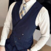 S7e61424d77f84937976ecbfbee1df5087.jpg Men Vest Black With Lapel Solid Double Button Waistcoat For Wedding Groom Banquet Business Casual Work Daily Men Suit Vest