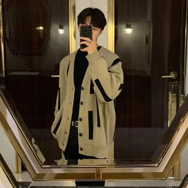 S7e8f1d1b8cc647c8a868ac8d1503acb2Q.jpg Men's Clothing Cardigan Knit Sweater Male Black Striped Korean Autumn Clothes V Neck Best Selling Products 2025 Y2k Streetwear A