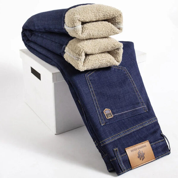 S7e9198065a32440781dd6852fd03775fM.jpg Winter Lamb Fluff Denim Straight Pants Men Thicken Big Size 40 Jeans High Waist Stretch Jeansy Fleece Lined Warm Slim Vaqueros