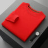 S7efd99fcd1d54e7bb052040f7061eaa0M.jpg Autumn Winter Men's O-Neck Pullover Sweater 100% Cashmere Simple Basic Knitwear Cashmere Solid Color Clothing Casual Warm Tops