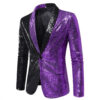 S7f4fa389295146f38430e5389db2c4dcE.jpg Fashion Men Luxurious Sequin Plaid Suit Jacket Gold / Silver Singer Host Stage Party Loose Dress Blazer Coats