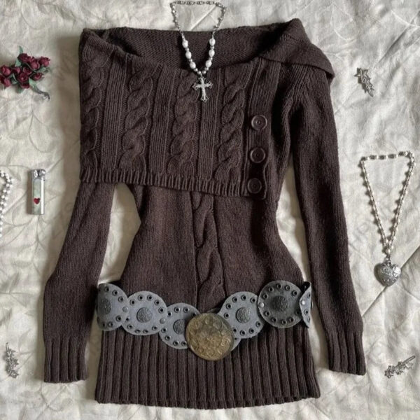 S7f700d380c0e4ef787dba8557eb723a5y.jpg 2025 Autumn Winter Long-Sleeve Fashion Women's Cardigan Sweater Knitted Coat Short Casual Single Breasted Korean Slim Female Top