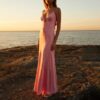 S7f89fb196df54f37b265dc201e7aa162y.jpg Combhasaki Women's Elegant Solid Color Adjustable Thin Shoulder Straps Cutout Tie-Up Front Backless Summer Long Cami Silky Dress