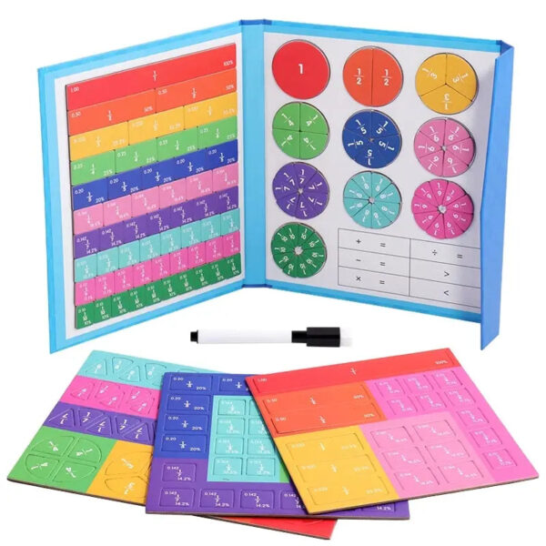 S7f9529b9cd2641d6883dca67312217029.jpg Magnetic Fraction Puzzles for Math Mastery Montessori Enlightenment with Fun Arithmetic Teaching Aid Cognitive Educational Toys