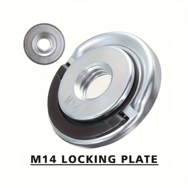 S7fc101ad8fb2469b923617203595a8ef1.jpg 1pc M14 Angle Grinder Pressure Plates Quick Release Locking Grinder Pressing Plate Flange Nut Power Tool Accessories