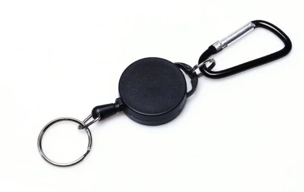 S80067e9327e84d1cacfa8ea79f0822dfc.jpg Black Retractable Pull Key Ring Chain Reel ID Lanyard Name Tag Card Badge Holder Reel Extendable Belt Key Ring Clip
