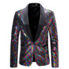 S804ef78b8a54488c8939640bf29b6c109.jpg Fashion Men Luxurious Sequin Plaid Suit Jacket Gold / Silver Singer Host Stage Party Loose Dress Blazer Coats