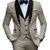 S808b4749a448462093a3abba20e6ebe9m.jpg White Slit Mens Suits 3 Piece Black Shawl Lapel Casual Groom Tuxedos for Wedding Groomsmen Suits Men 2025 (Blazer+Vest+Pant)