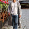 Sweater Men's Trench Coats Knitted Long Sleeve Button Knit Hooded Cardigan Fall Winter Men Overcoats Streetwear Vintage Sweaters