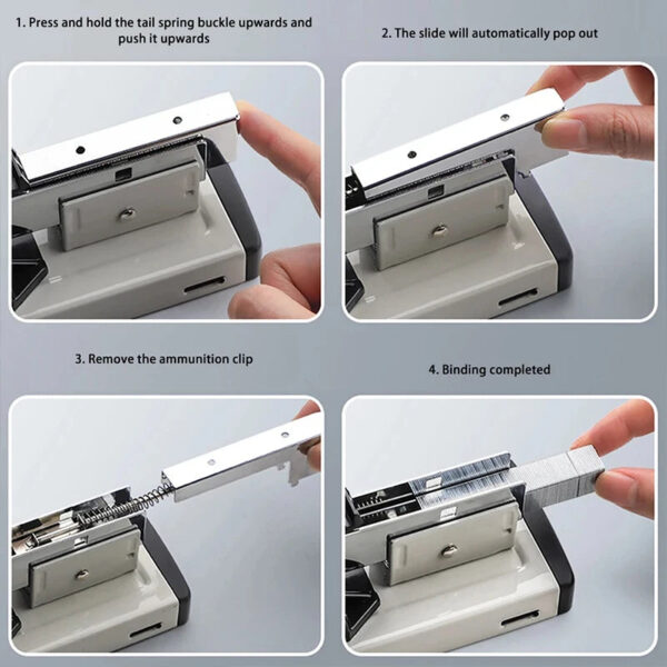 S80c211393d494526bc4f4c8b02210b73T.jpg Big Heavy Type Metal Stapler Bookbinding Stapling 100/200 Sheet Capacity Office Tools Fit Sturdy Portable Handhled Staples Home