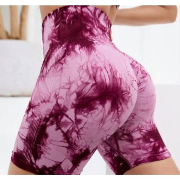 S813fb8c8538945cd8fc8776f031b0889n.jpg Multicolour Tie Dye Women’s Quick Drying Yoga Shorts Tight Fitting Sports Shorts for Women Peach Hip Compression Shorts Fitness