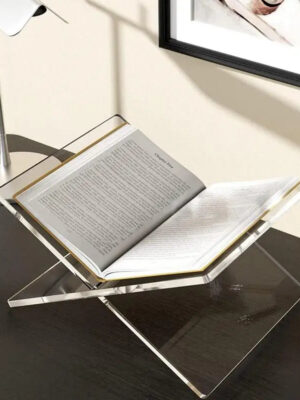 Acrylic Book Stand Open Clear Book Holder for Books, for Cookbook Art Book Bible Guest Book, Coffee Table Book Stand for Reading