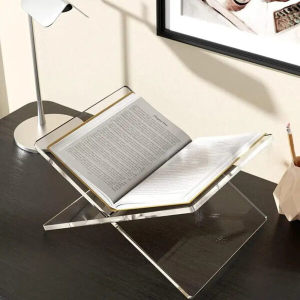 Acrylic Book Stand Open Clear Book Holder for Books, for Cookbook Art Book Bible Guest Book, Coffee Table Book Stand for Reading