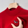 S8186bc157f804003add9dc6b8bdcbd6cs.jpg Hot Sale Luxury Quality Men's Knit Sweater Mock Neck Dog Embroid Pullover Autumn Winter Exquisite Fashion Soft Warm Men's Wear