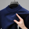 S81904e9561fa4b72859d4d0f259a616eJ.jpg Half Turtleneck Knitwear Sweater New Autumn/Winter Mock Neck Sweatshirts Solid Color Pullovers Man Brand Casual Mens Clothing