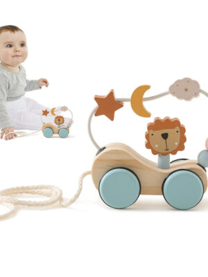 S81a50c880df34148a2aebd95082a4b3eg.jpg Montessori Wooden Baby Trailer Toys Multi-Function Colorful Cartoon Building Blocks Dragging Car Parent Child Game Toy Baby Gift