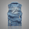 Hip Hop Jeans Coat Men Jackets for Short Sleeve Ripped Blue Jean Jackets Man 2025 Men's Denim Vest Mens Denim Shirt Husband Male