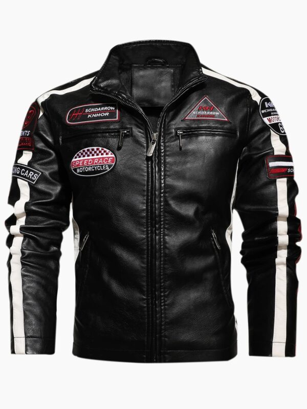 S823524ecae1444efa3358fb7ca2809dfe.jpg Men's motorcycle racing suit PU leather label color jacket